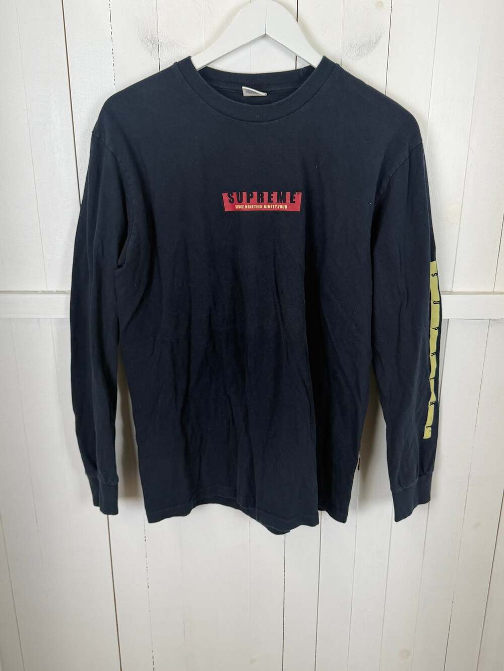 Supreme Blue Red Long Sleeve Cotton Top Men's Size M